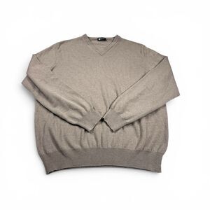 Colombo Mens Kid Cashmere V-Neck Sweater Gray Soft Knit Luxe Pullover 52/L US